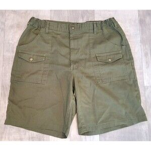 Vintage Boy Scouts Mens 34 X 9 Cargo Shorts Army Green Utility Snap Pockets USA